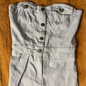 Haute Monde Light Blue Denim Romper